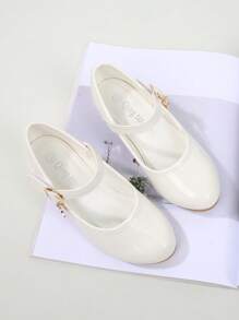 Girls Solid Color Fashion High Heel Dress Shoes, Suitable For Wedding, Party, Performance
