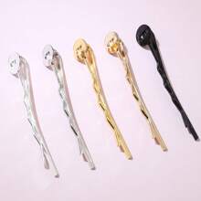 20 pièces d'épingles à cheveux, supports d'épingles à cheveux de 7 mm de diamètre intérieur, cabochons, plateaux plats de 45 mm de longueur pour la réalisation de bijoux avec épingles à cheveux