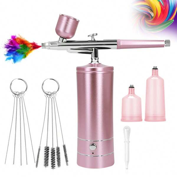 Airbrush Rechargeable Cordless Airbrush-Kit Compressor - 30PSI High Pressure Airbrush Gun Wireless Air Brush For Model Painting,Barber, Cake Decor