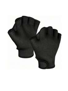 2pcs Swimming Wrist Bands & Rubber Webbed Gloves, Diving Flippers Mimic Duck Feet, Swimming Training Gear