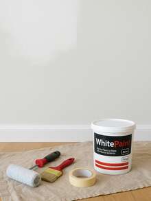 Pintura Plástica Blanca Mate 750ml para Interior y Exterior|Alta Cobertura y Acabado sin Brillo|Ideal para Paredes, Techos, Cemento, Yeso y Ladrillo|Perfecta para Reformas del Hogar - Blanco - Ver 2