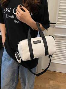 Versatile Nylon Boston Bag, Lightweight Outdoor Fitness Bag, Fashionable Nylon Handbag, Multifunctional Large Capacity Shoulder Bag, Crossbody Bag, Shoulder Crossbody Small Bag, Adjustable Shoulder Strap, Comfortable - Multicolor - View 3