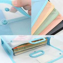 1 件 A4 双层手提包，透明加厚多功能文件夹，PVC 防水学生学习包，大容量，简约桌面整理器，主题分隔袋，适合学生、办公室、商务使用、返校、学校用品