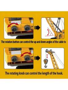 1pc Kids Construction Vehicle Toy Set - Manual And Pull-Back Plastic Excavator And Loader, Black And Brown, Suitable For Children 3-6 Years Old - Fun Christmas And Halloween Gifts,Back To School - Yellow - View 6