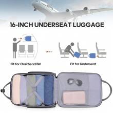 UKEIN Carry-On Underseat 16-Inch Luggage With Wheels, Softside Rolling Carry-On, Lightweight Travel Suitcase For Men Women, Personal Item Rolling Travel Bag