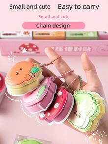 Super Mini Memo Pad 4pcs/Box Or 1pc Random, Decompression Stickers With Portable Chain, Cute Stickers Notes Stationery For Office School, Gift Back To School