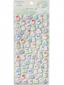 可爱迷你蓬松贴纸 - 小批量 3D 微型贴纸套装适用于手机壳、笔记本、DIY 计划器等、学校用品、返校 - 彩色 - 查看 7