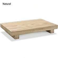 1pc Simple Wooden Stool Footstool, 23*15*3.8cm(9*6*1.5inch) Wooden Soap Dish Holder With Tray And Base, Rustic Style Multipurpose Home Decor For Sink, Countertop, Bathroom, Living Room, Kitchen, Soap Dish, Plant Stand - 長方形款 - 查看 14