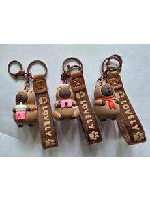 Cartoon New Capybara Series Key Chain Pendant, Children's, Bag Charm, Small Promotional School Car Accessories Cute Goth Y2k Christmas Gift Ideas Bag Lanyards With Id Holder Car Accessories Bag Charms Car Accessories Teacher Friend Sister - Multicolor - View 2