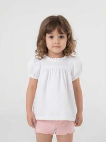 4pcs/Pack Baby/Toddler Girls Cute Minimalist Ruffle Hem Safety Shorts, Can Be Worn Outerwear