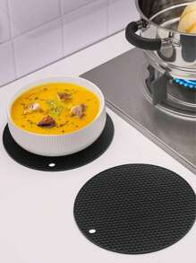 1pc Silicone Heat Insulation Mat, Heat Resistant Silicone Trivet For Pot And Pan, Round Silicone Placemat, Countertop Protector