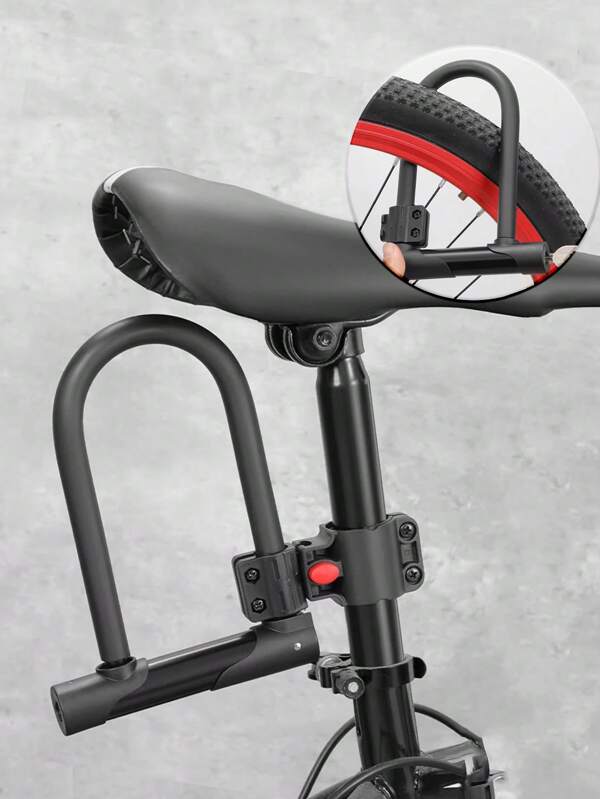 Cadeado em U para Bicicleta com Suporte para Cadeado, Cadeado com Formato de Motocicleta, Cadeado Anti-furto, Cadeado para Bicicleta/Bicicleta Elétrica, Cadeado para Bicicleta de Montanha