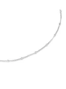 1 chiếc vòng cổ đơn bằng thép không gỉ không phai màu vàng, chống thấm nước, đeo hàng ngày tinh tế và nhiều lớp cho phụ nữ - Bạc - Xem 4