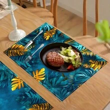 1/4/6/8/12 piezas Manteles individuales con estampado lavable, manteles protectores adecuados para comedor interior y exterior, ideales para fiestas, fiestas y decoración de mesa de cocina