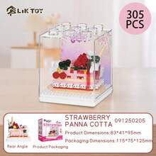 Cute Cartoon Cake, Strawberry Panna Cotta, Swiss Roll Desserts Series Micro Bead Construction Building Blocks 3D Ornament Small Gift - Multicolor - View 9