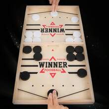 1PC Wooden Table Top Quick Hockey Battle Game Paced Slingshot Puck Board Game Sling Puck Winner Party Game Adult Family Game Desktop - Multicolor - View 3
