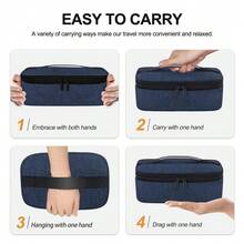 1PC Little School Supplies Non-Foodcontact Lunch Box Lunch Bag For Men Women Insulated School Portable Lunchbox Lunch Bags For Work Picnic Travel (Black)Back To School School Stuff Bag For School Lunch Bag For Women Cooler Bag Picnic Accessories School Accessories - Blue - View 5