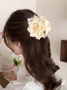 1 Stück Haarklammer mit Rosenblüte, geeignet für Feiertage, Reisen & lässigen Sommertragen Haarklammern Haar Clip Haar Klemmen Haar Clip Haar Fänger Clip