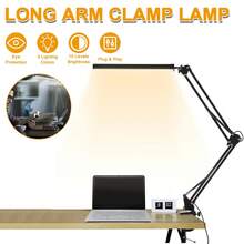 Hot LED Desk Lamp, Adjustable Swing Arm Lamp With Clamp, Eye-Caring Reading Light, 10 Brightness Levels, 3 Lighting Modes, Memory Function Lamps For Home Office Adapter - 黑色 - 查看 5