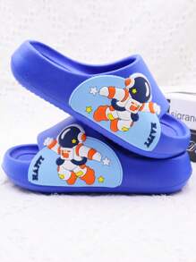 Kids Foam Flip Flops, Classic Astronaut Cartoon Design Sandals, Soft Bottom Anti-Slip Wear-Resistant Lightweight And Comfortable, Suitable For Outdoor Beach Play