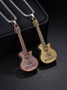 1 Pc Guitar Violoncello Pendant Necklace For Men Boys Vintage Collars Chokers Music Punk Jewelry Gifts