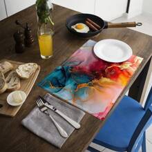 1/4/6/8/12 件亚麻餐桌垫，可水洗印花餐垫，表面保护垫，室内外餐桌垫，适用于节日派对、厨房餐桌装饰 - 彩色 - 查看 7