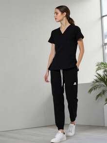 Uniforme Quirúrgico  Mujer Cómodo Alta Calidad Tela antifluidos Elastico Colorido Filipinas Set Dos Piezas Jareta - Azul Marino - Ver 3
