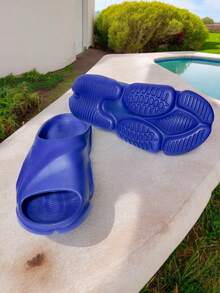 Sandalias De Hombre Baño Playa Alberca Chanclas Huaraches - Azul - Ver 2