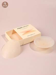 Reusable Ultra-Thin Nipple Covers, Comes With Storage Gift Box, Invisible Self-Adhesive Breast Petals, Convenient To Carry, Lingerie & Lingerie Accessories, Prevent Nipple Protrusion Embarrassment - Beige - View 12