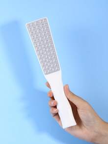 Multifunctional Double-Sided Stainless Steel Foot File, Callus Remover, Dead Skin Scraper With Bamboo Textured Non-Slip Plastic Handle, Foot Care Tool - White - View 7