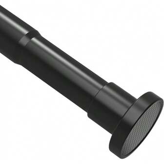 1pc 10-Inch Tension Curtain Rod, Black Shower Curtain Rod, No Drill Adjustable Spring Tension Rod For Bathroom, Closet, RV, Living Room, Bedroom, Suitable For Curtain, Wardrobe, Heavy Duty Shower Rod Room Decor Bathroom Accessories Back To School Bathroom Decor