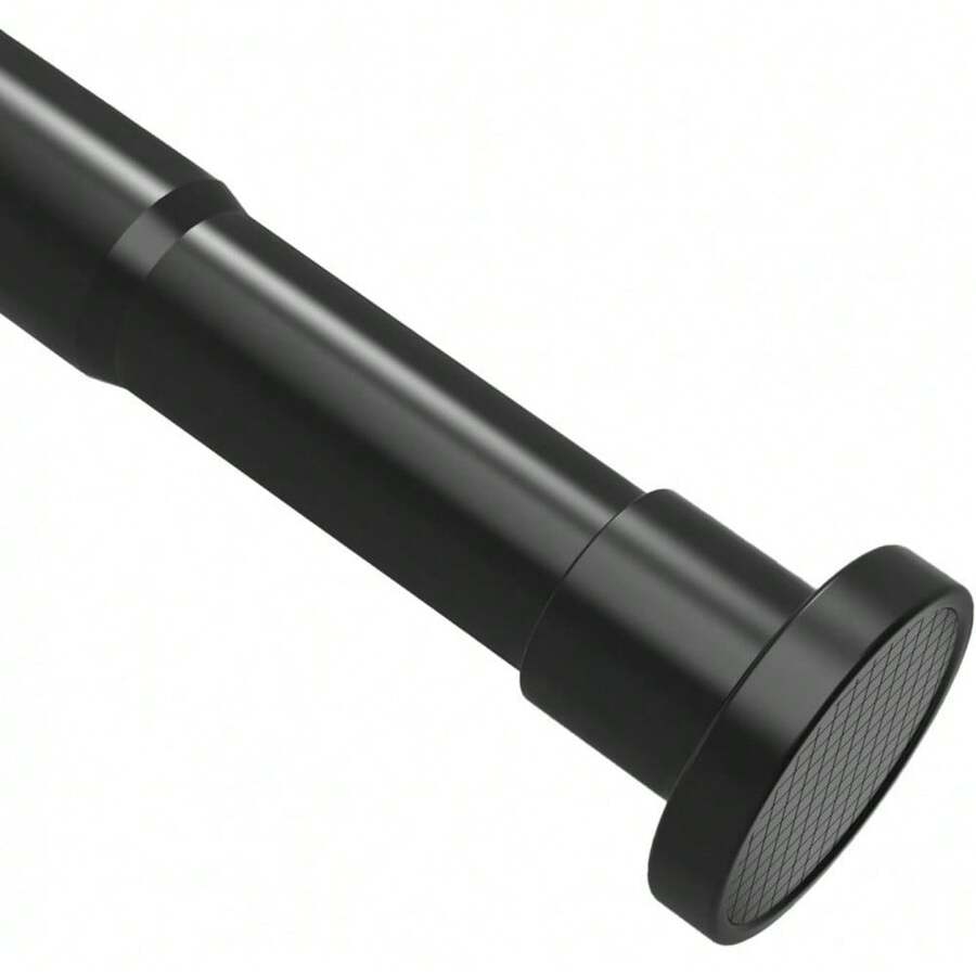 1 pieza Barra de cortina de tensión de 10 pulgadas, barra de cortina de ducha negra, barra de tensión ajustable sin taladro para baño, armario, caravana, sala de estar, dormitorio, apta para cortinas, armario, barra de ducha de alta resistencia, decoración de habitación, accesorios de baño, decoración de baño de vuelta al colegio