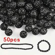 10/20/30/50/100 pièces Perle de strass plat en verre blanc de 10 mm, boule à facettes Disco, convient pour la fabrication de bijoux, bracelets DIY, colliers, boucles d'oreilles et travaux d'artisanat