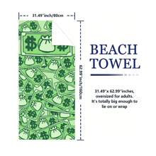 1pc Ultra-Fine Fiber Beach Towel, Beach, Bathroom, Swimming, Quick-Drying, Absorbent, Lightweight
