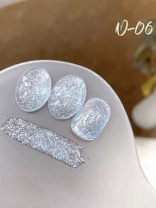 MISS SHAKA 10ml Spring Summer Nails Hot Selling Super Flash White Pink Blue Broken Diamond Gel Nail Polish 2025 Whitening New Style Nail Salon Nail Art Home DIY Nail Design For Women And Girls Nail Supplies