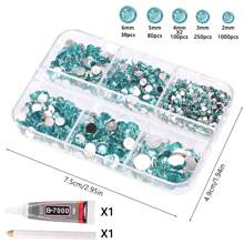 2000/1580pcs/Box 2mm/3mm/4mm/5mm/6mm Flat Bottom Resin Rhinestones, Handmade DIY Resin Accessories For Clothing, Shoes, Decoration (Optional Rhinestone Pen And Glue)