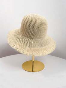 1 chiếc mũ rộng vành chống nắng cho nữ, thích hợp cho kỳ nghỉ biển, mùa xuân/hè. - Nhiều màu - Xem 3