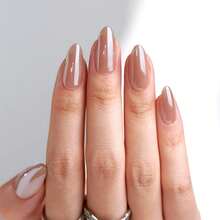 Press On Nails Almond - Fall Press On Nails Meidum Chrome Nails, Light Weight & Fit Perfectly, Fake Nail With Nail Glue, Brown Glue On Nails In 15 Sizes, Chocolate Glazed - Chocolate Glazed - 查看 2