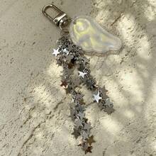 春季新款闪光天使翅膀星链钥匙扣,Y2K魔法少女风格包包挂饰,手机挂绳,手机吊坠,耳机盒装饰,包包配饰,美观 - 白色 - 查看 10