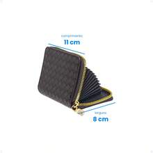 Unisex Slim Anti-Theft Zipper Card Holder Wallet Universal Women Men Plaid - 黑色 - 查看 4