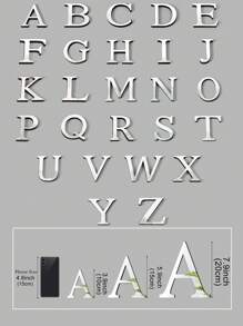 Pegatinas decorativas de pared de letras de espejo acrílico 3D gruesas, 10cm/15cm/20cm letras autoadhesivas extraíbles de espejo acrílico, resistentes al agua y a la corrosión