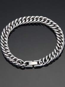 8mm Hip Hop Stainless Steel Miami Cuban Link Chain Bracelet For Women And Men