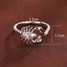 1pc Fashionable Scorpion Open Design Cubic Zirconia Ring For Women