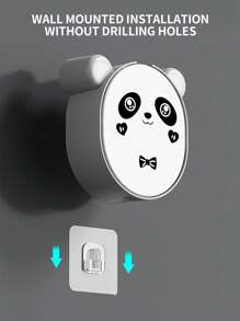 1 pièce Boîte à savon mignonne de dessin animé avec couvercle rabattable, support de rangement de savon de salle de bain monté au mur sans perçage, boîte à savon panda pour la rentrée scolaire