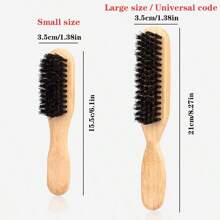 1pc Bamboo Handle Boar Bristle Brush, Natural Hairstyle Shaping And Cleansing Brush, Suitable For Grooming Hair, Frizz Control, Suitable For All Hair Types With Smooth Finish