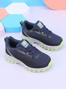 Zapatillas de deporte rosas con cordones, ligeras y transpirables de malla, antideslizantes, para niños y niñas. Calzado deportivo casual para estudiantes de primaria, gimnasio, fitness, entrenamiento cruzado y trotar