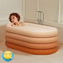 Home-Use Inflatable Bathtub For Adults; Thickened Bathtub For Bathing; Portable Storage; Ice Bath; Bathing Bucket; Fumigation Bathtub. Bathroom Decor Summer Bathroom Accessories Back To School