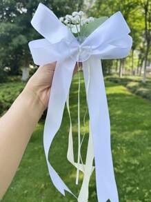 Set de 6 piezas con decoraciones para bodas que incluyen flor de nomeolvides, rosa, espejo retrovisor, lazo, farol y decoraciones para silla del pasillo nupcial, para decoración floral en sillas y bancos
