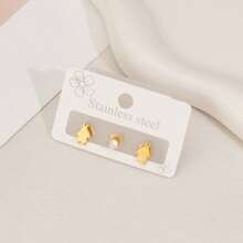 3 piezas Pendientes de mujer, de acero inoxidable, con diseño de murciélago, aptos para uso diario, pendientes de moda simple con diseño animal, regalo para festivales de mujer