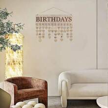 1 set Calendrier d'anniversaire en bois, tableau d'affichage des anniversaires familiaux avec étiquettes, adapté pour la maison, la salle de classe, le bureau. Idée de cadeau personnalisé pour maman, professeur, grand-mère - couleur du bois - Voir 6